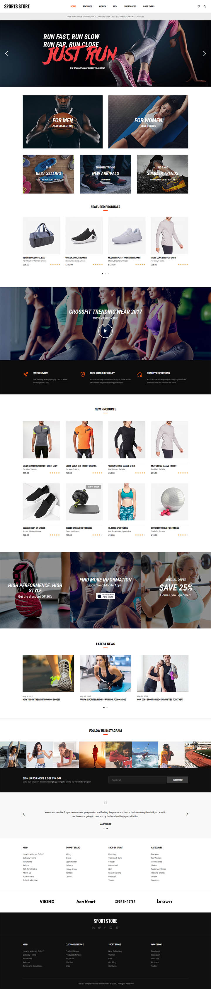 WordPress шаблон ThemeForest Sports Store