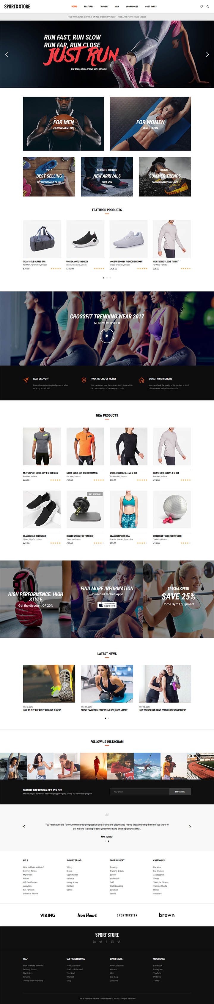 Шаблон ThemeForest Sports Store WordPress шаблон ThemeForest Sports Store