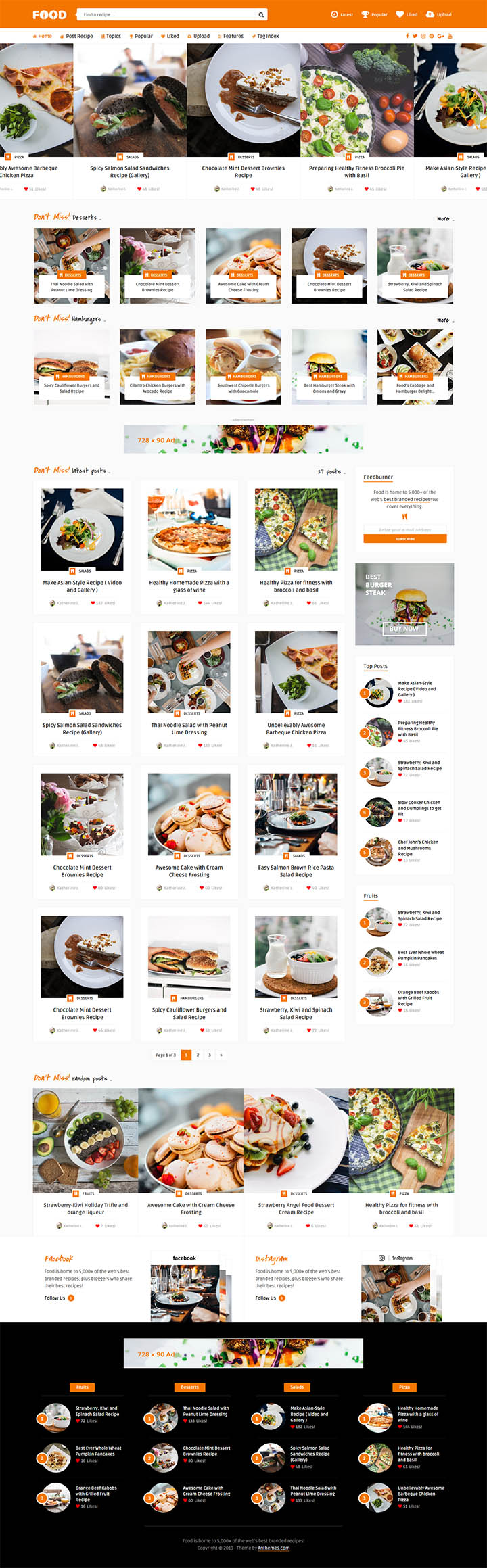 WordPress шаблон ThemeForest Tasty Food