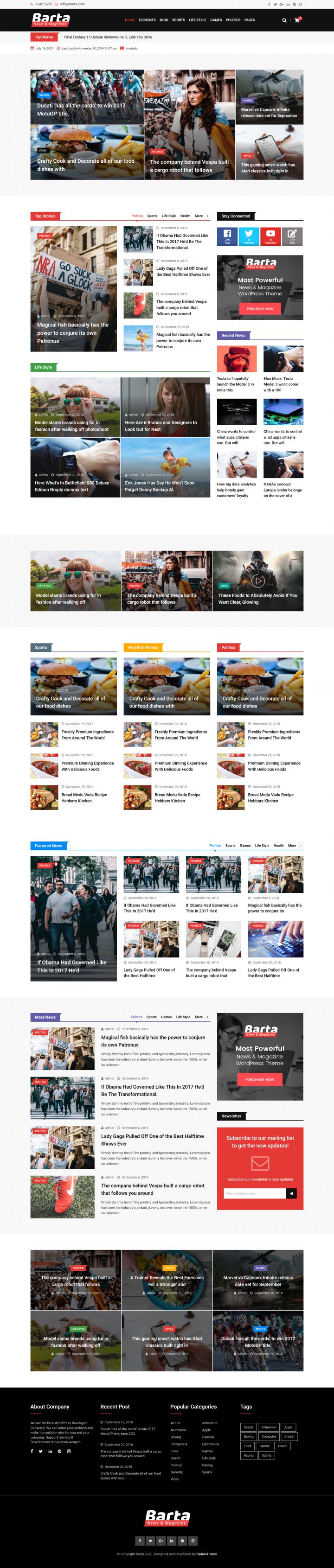 WordPress шаблон ThemeForest Barta