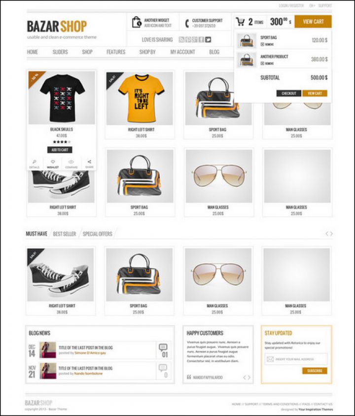 WordPress шаблон ThemeForest Bazar