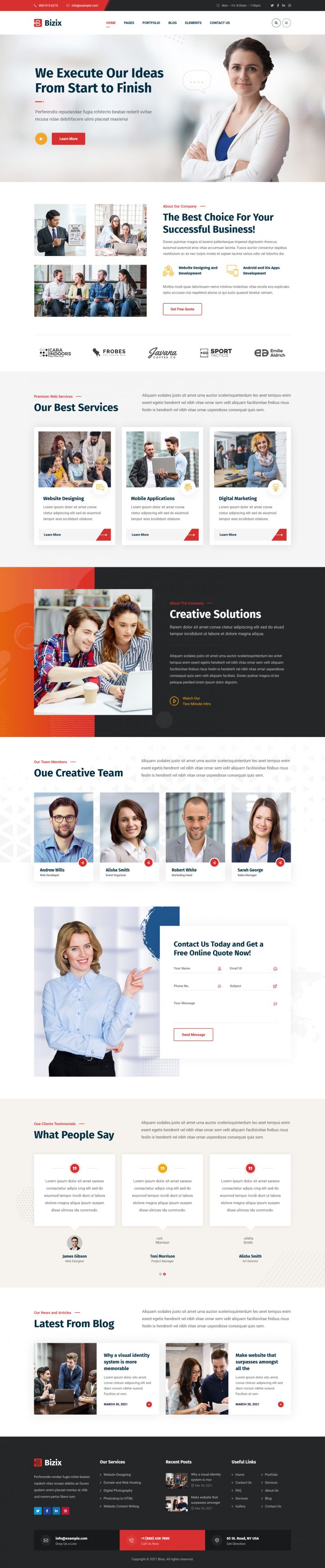 WordPress шаблон ThemeForest Bizix