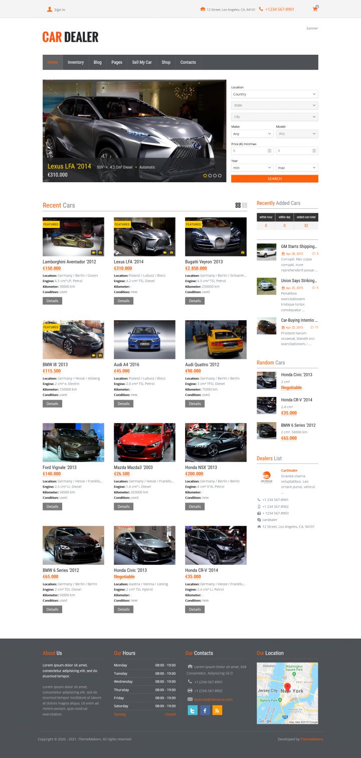 WordPress шаблон ThemeForest Car Dealer