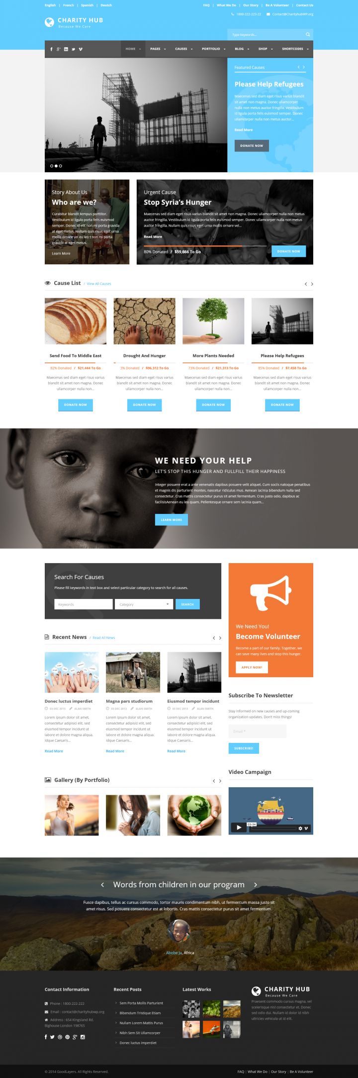 WordPress шаблон ThemeForest Charity Hub