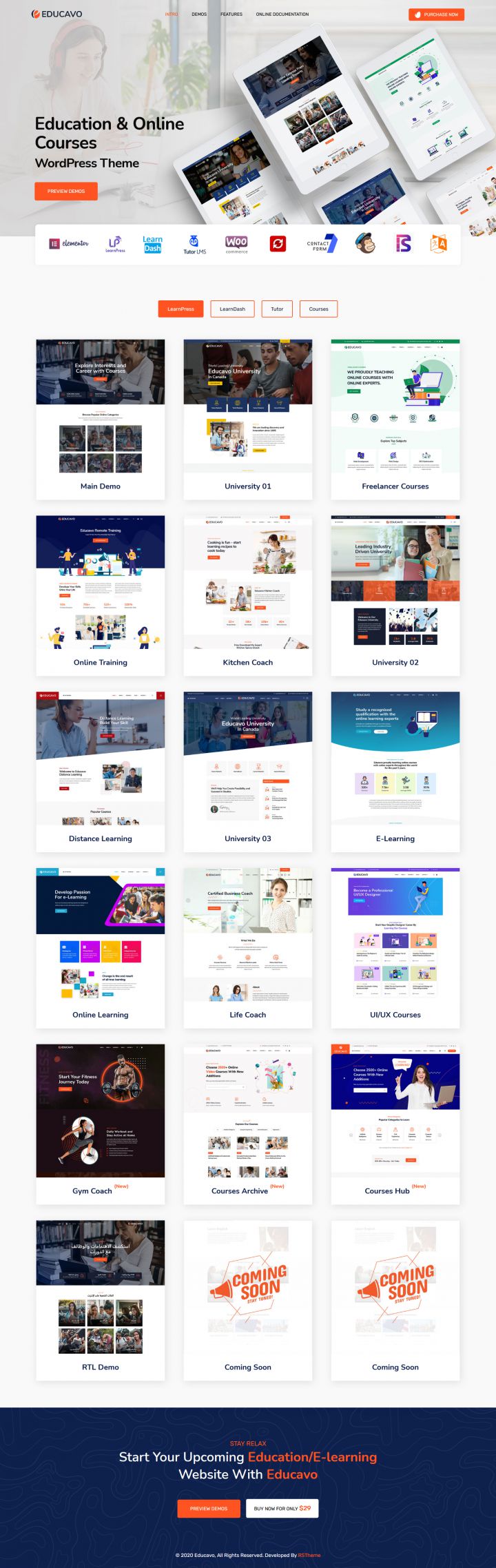 WordPress шаблон ThemeForest Educavo