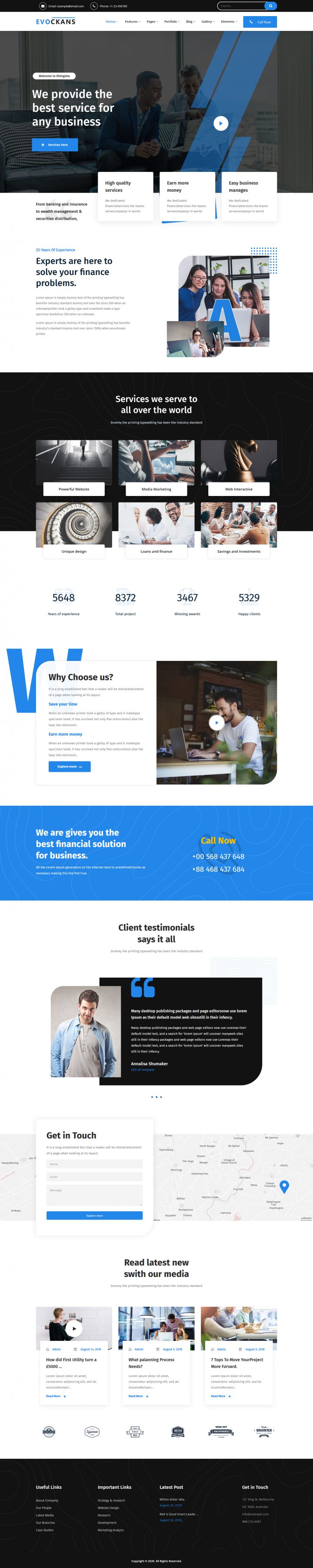 WordPress шаблон ThemeForest Evockans