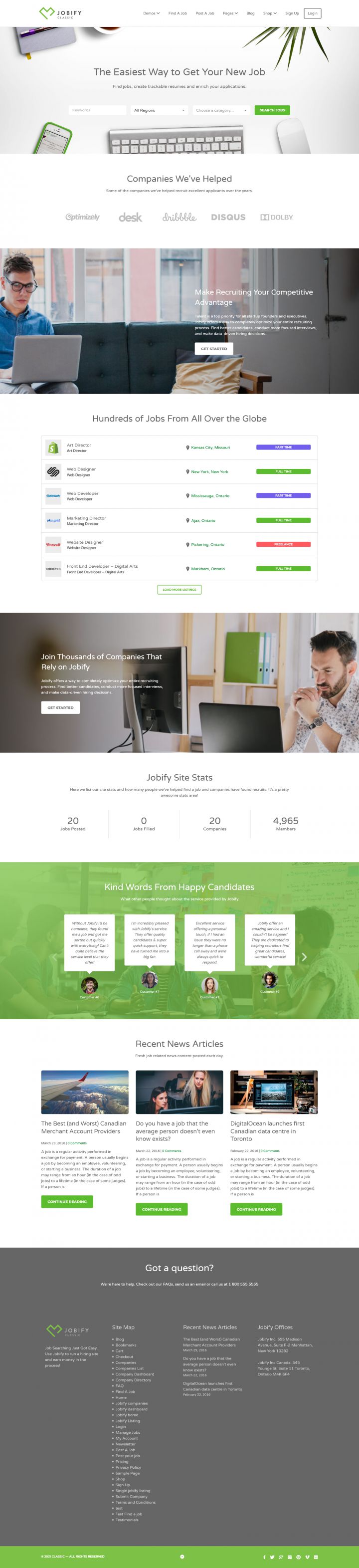 WordPress шаблон ThemeForest Jobify