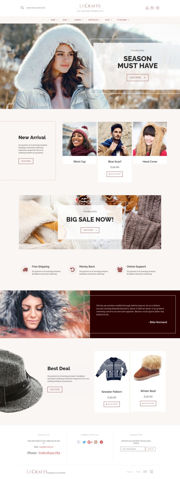 WordPress шаблон ThemeForest LeCrafts