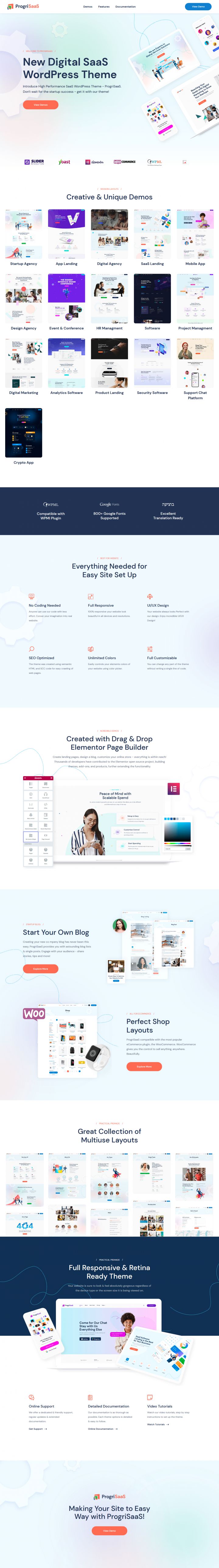 Шаблон ThemeForest ProgriSaaS WordPress шаблон ThemeForest ProgriSaaS