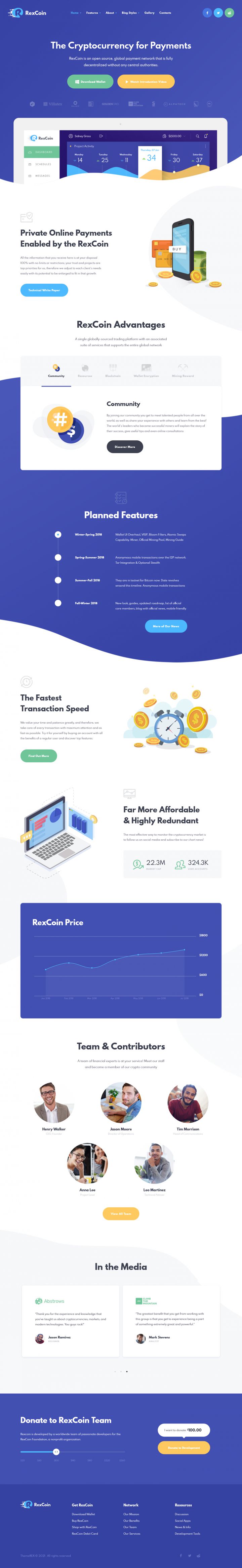 WordPress шаблон ThemeForest RexCoin