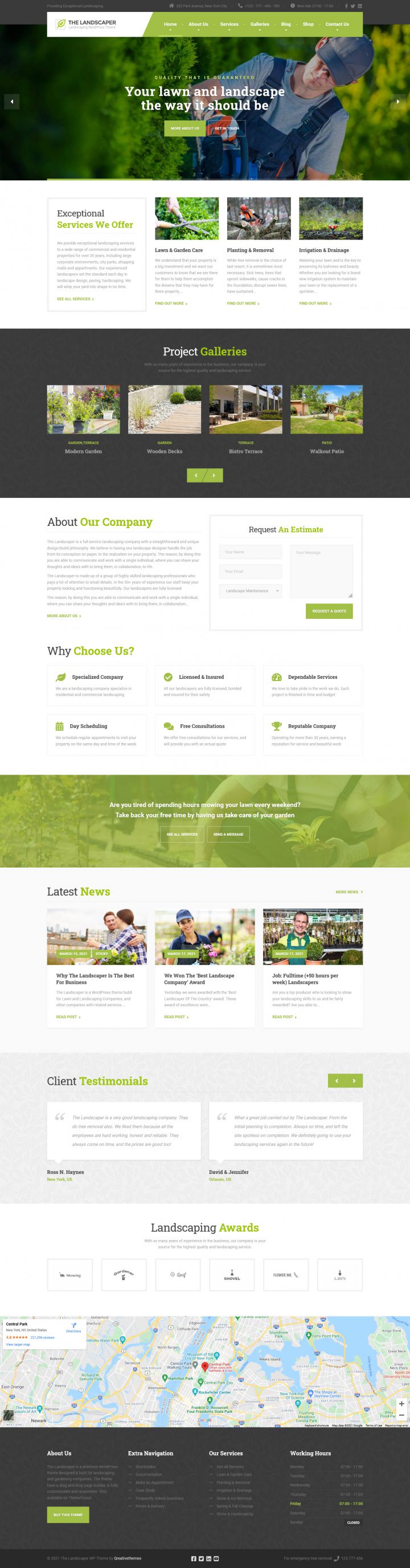 WordPress шаблон ThemeForest The Landscaper