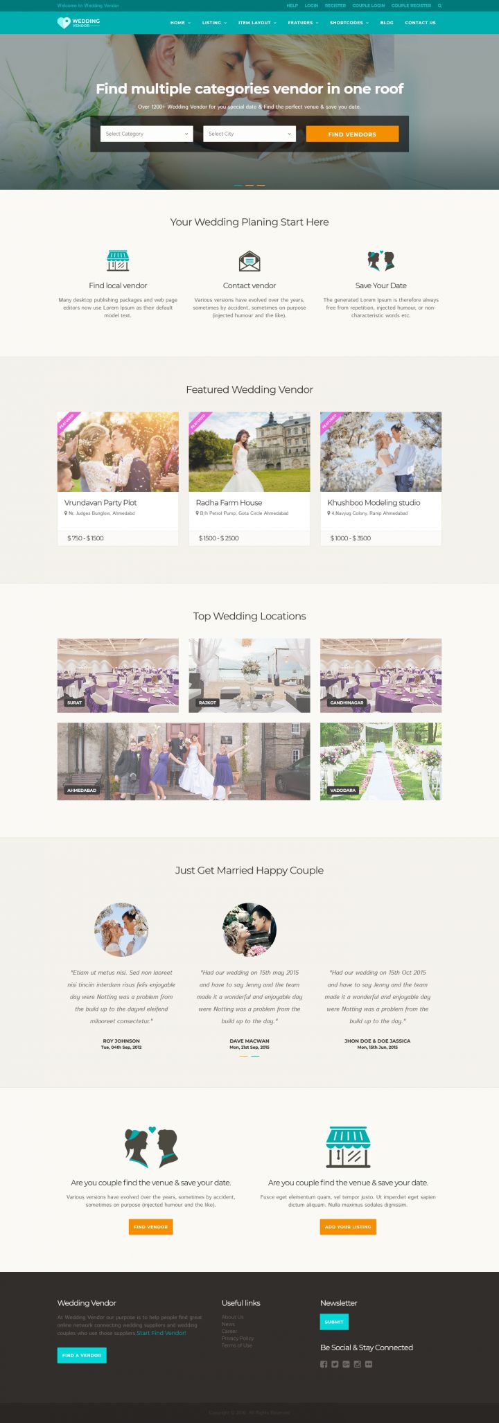 WordPress шаблон ThemeForest Wedding Vendor