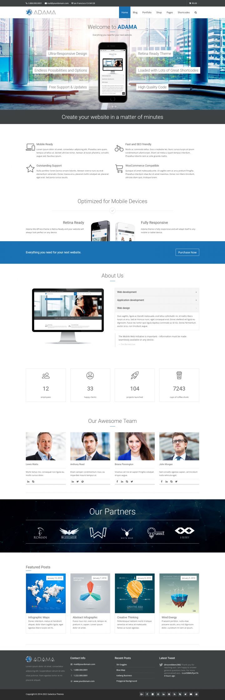 WordPress шаблон ThemeForest Adama