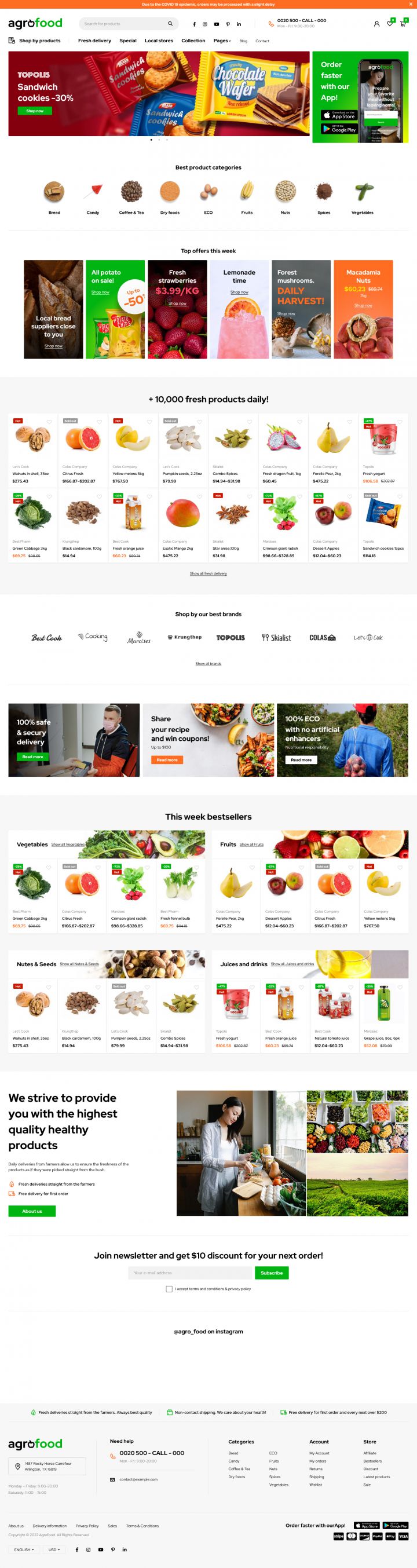 WordPress шаблон ThemeForest Agrofood