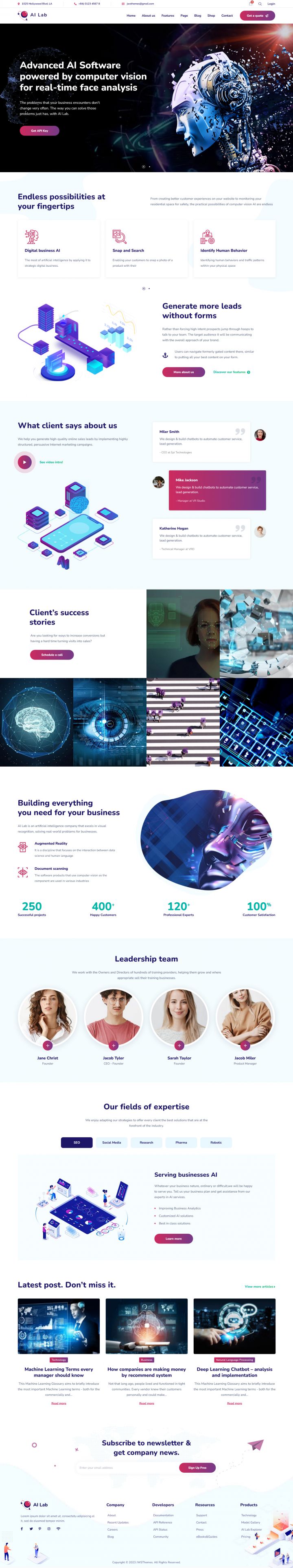 WordPress шаблон ThemeForest AI Lab