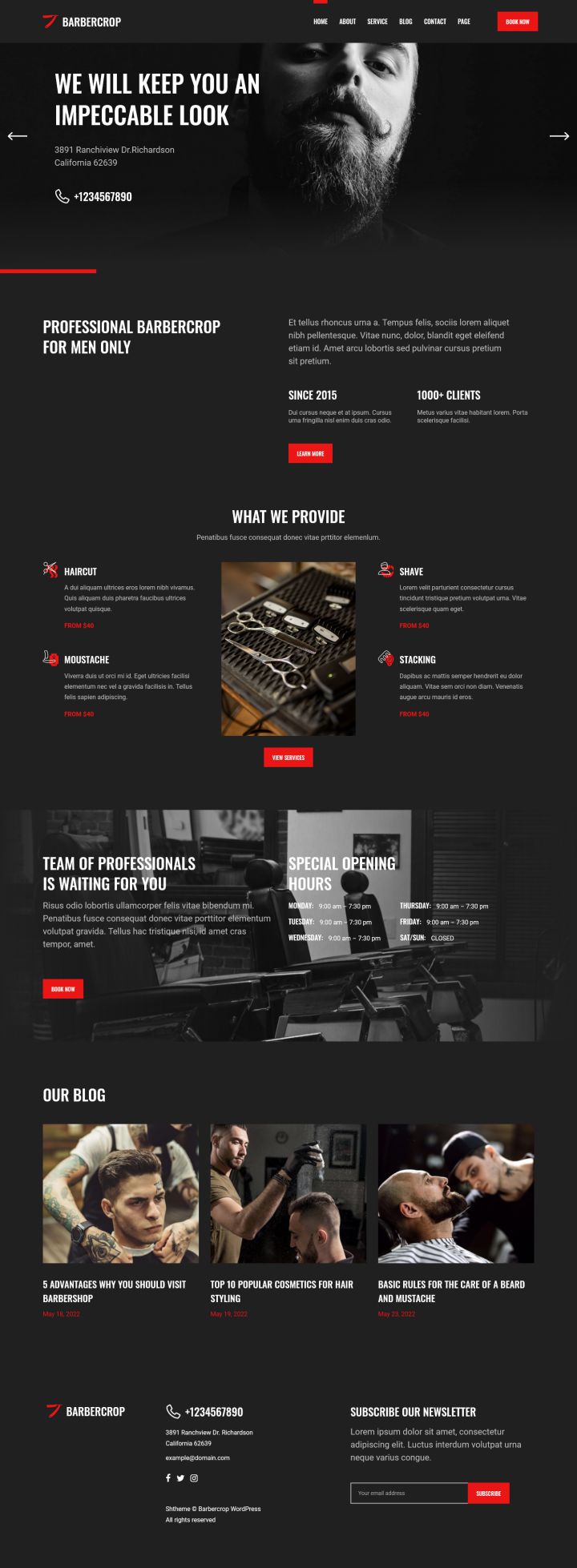 WordPress шаблон ThemeForest Barbercrop