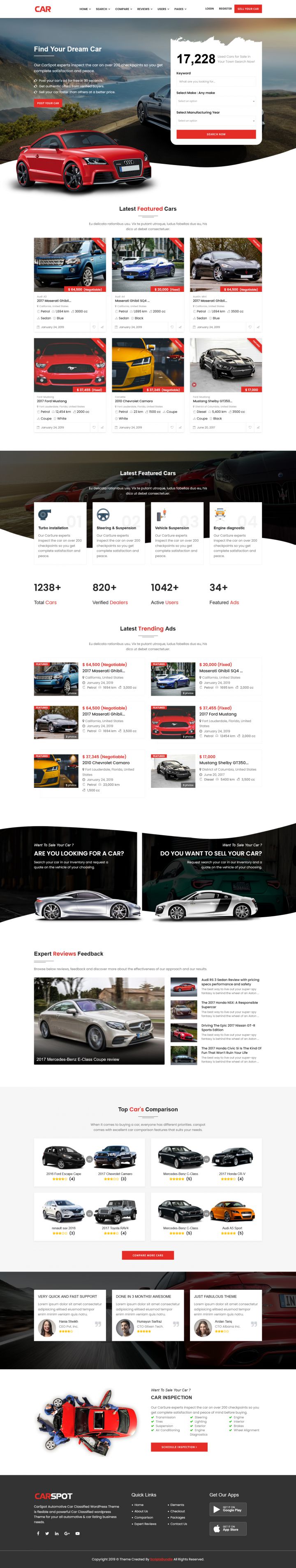 WordPress шаблон ThemeForest CarSpot