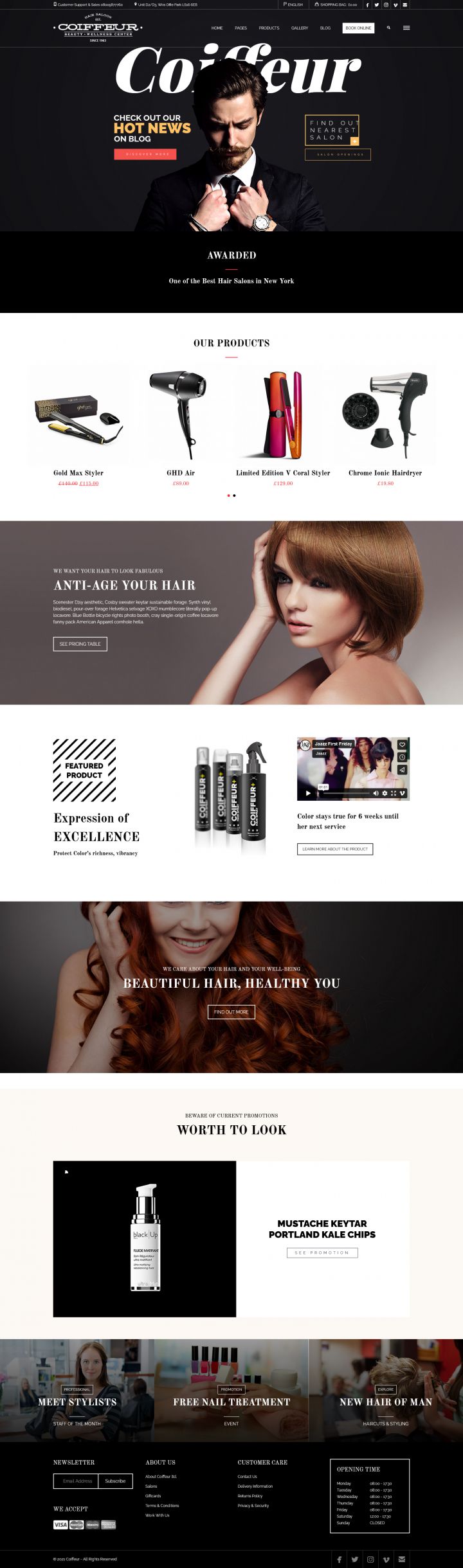 WordPress шаблон ThemeForest Coiffeur