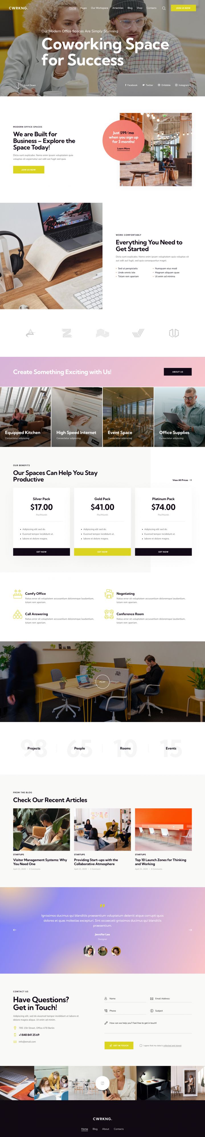 WordPress шаблон ThemeForest Coworking