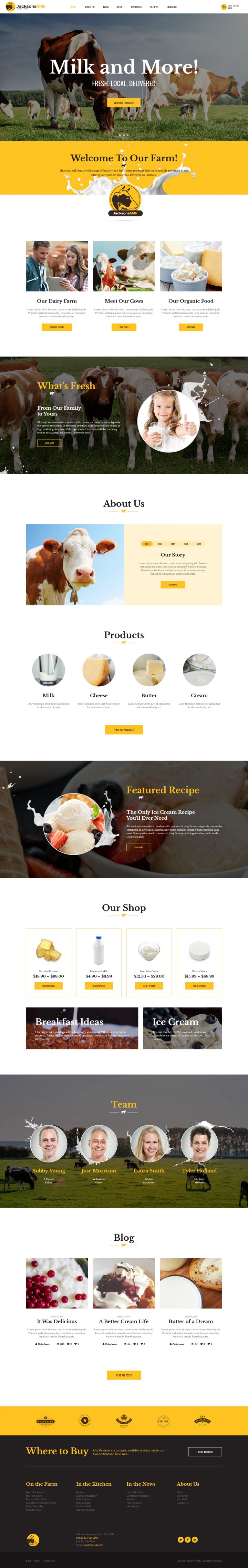 WordPress шаблон ThemeForest Dairy Farm