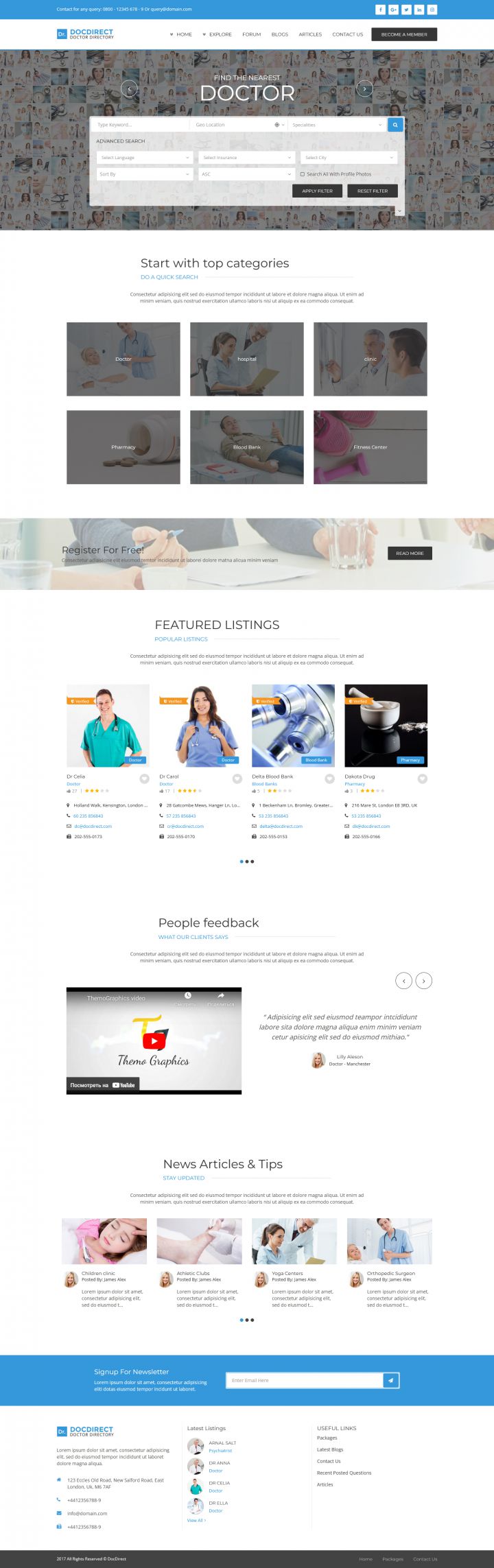 WordPress шаблон ThemeForest DocDirect