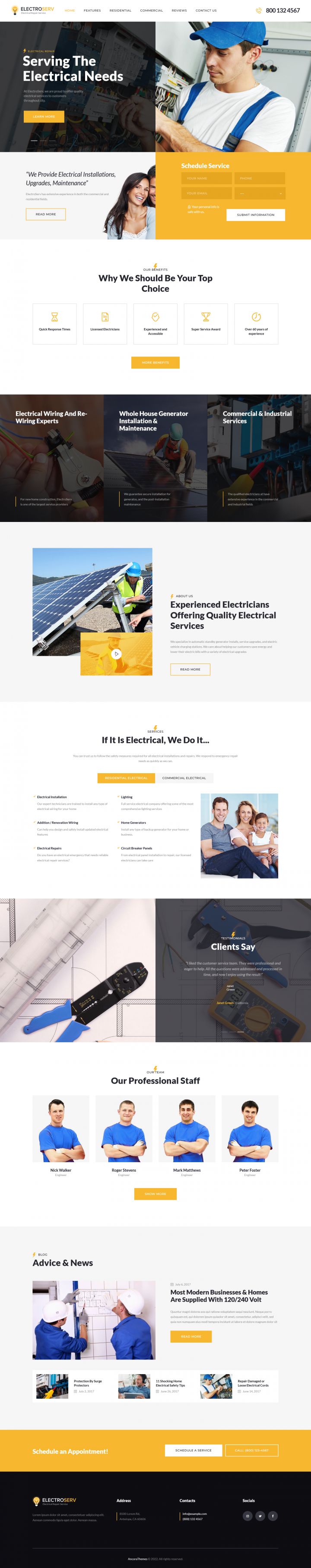 WordPress шаблон ThemeForest ElectroServ