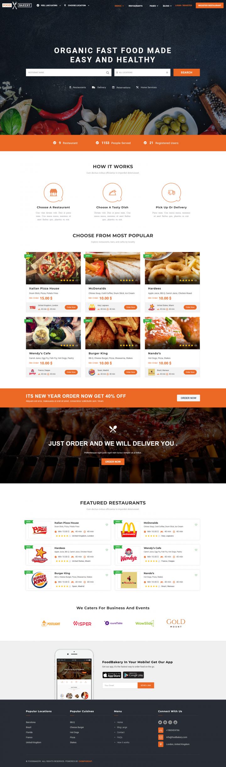 WordPress шаблон ThemeForest FoodBakery