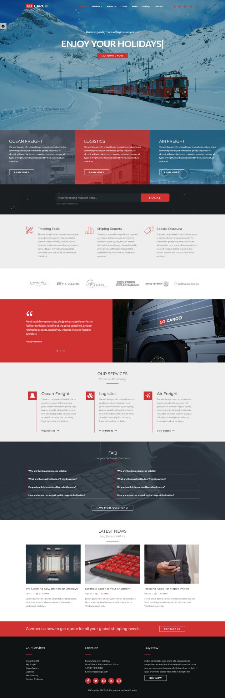 WordPress шаблон ThemeForest GoCargo