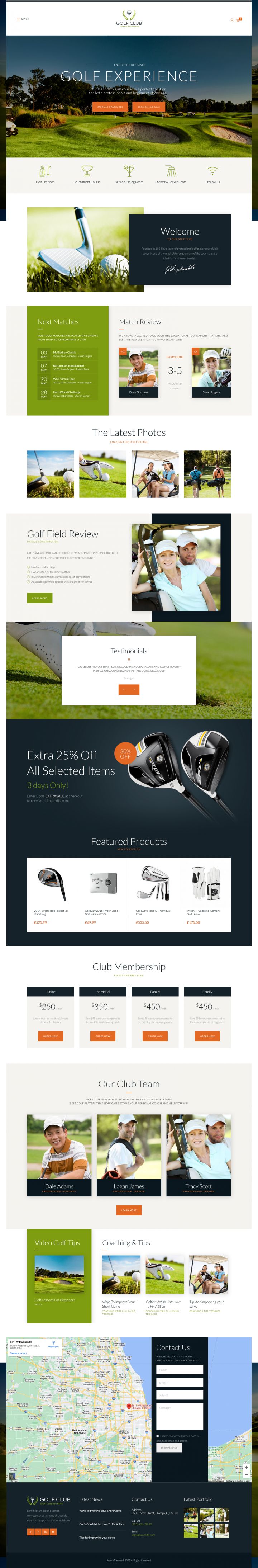 WordPress шаблон ThemeForest Golf Club