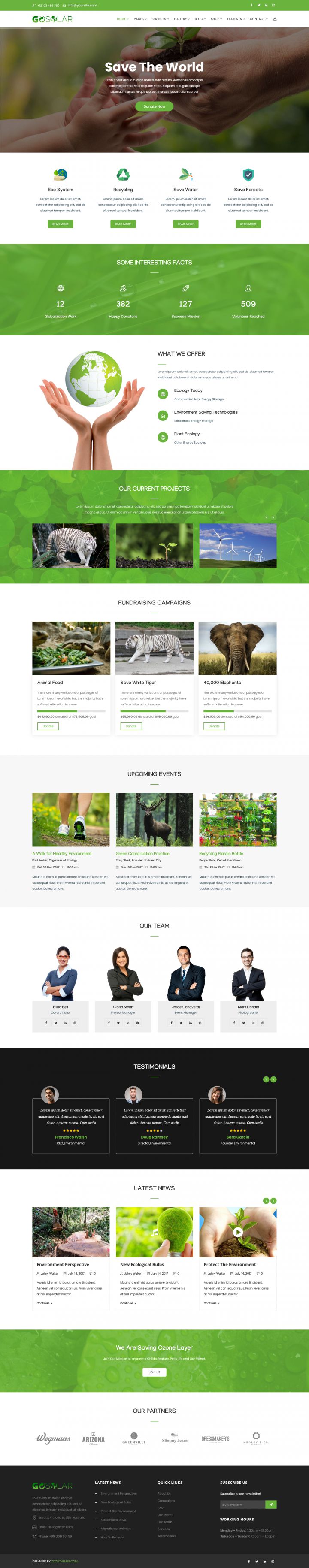 WordPress шаблон ThemeForest GoSolar