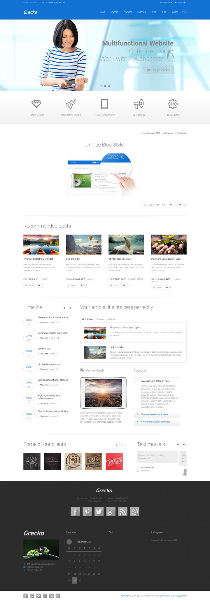 WordPress шаблон ThemeForest Grecko