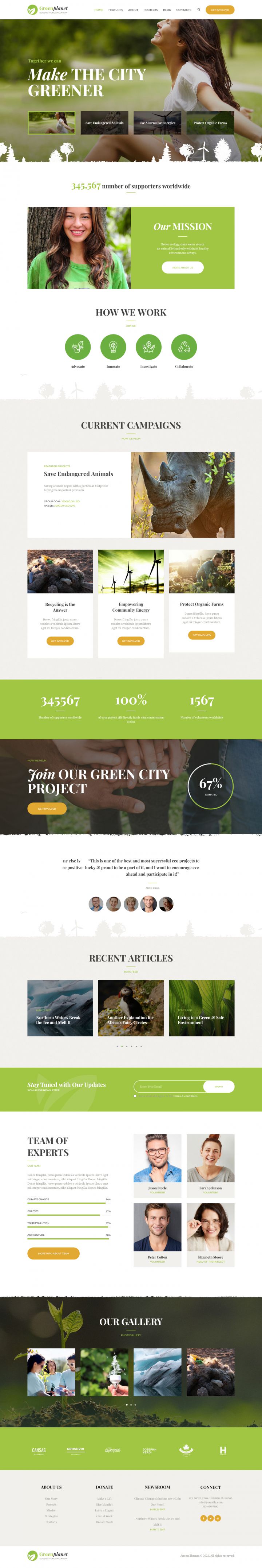 WordPress шаблон ThemeForest Green Planet