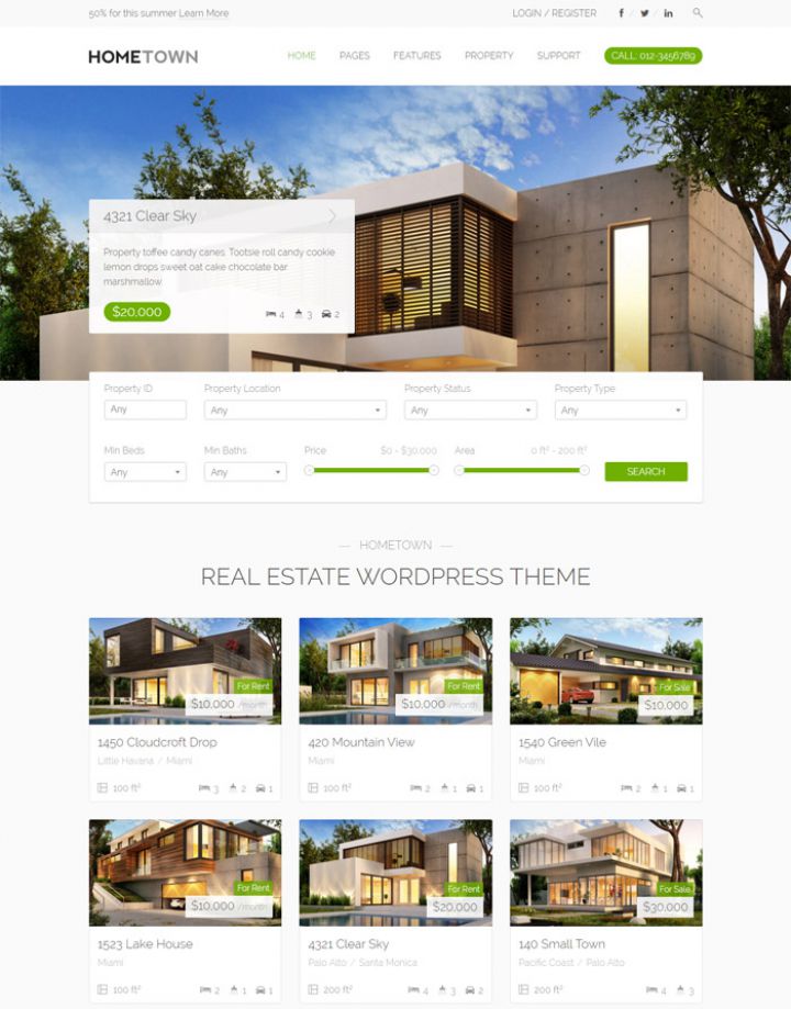 WordPress шаблон ThemeForest Hometown