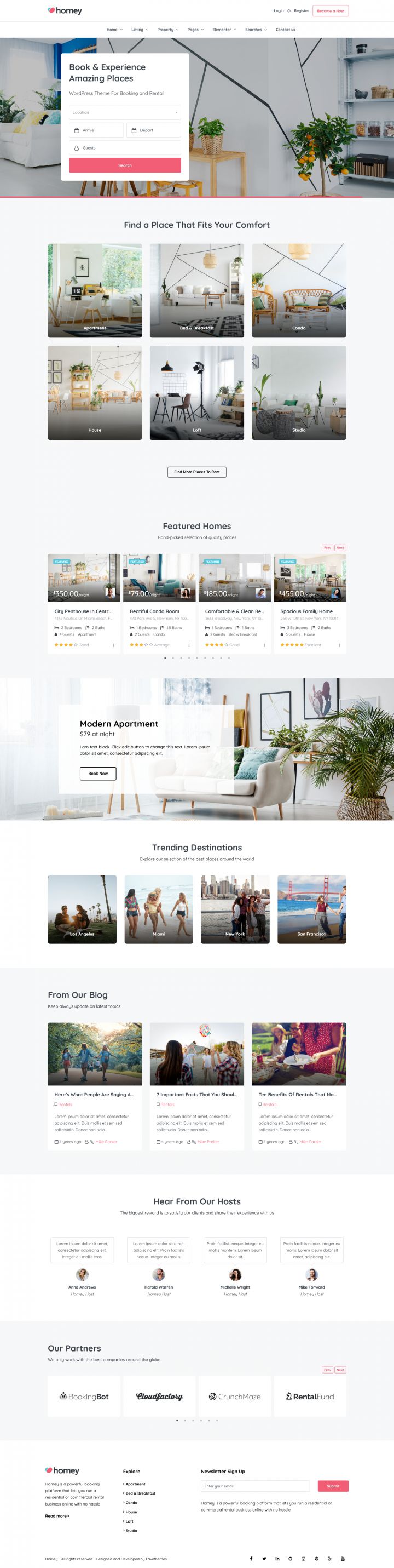 WordPress шаблон ThemeForest Homey