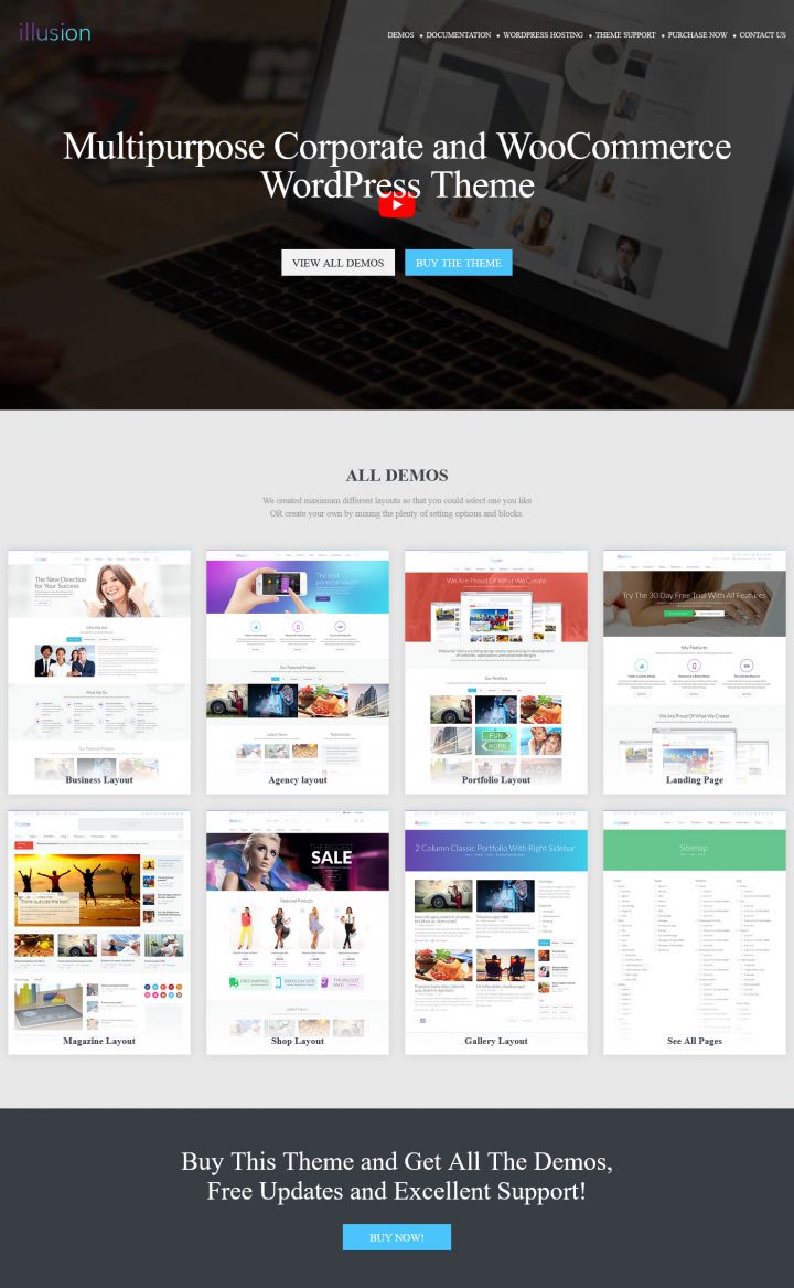 WordPress шаблон ThemeForest illusion