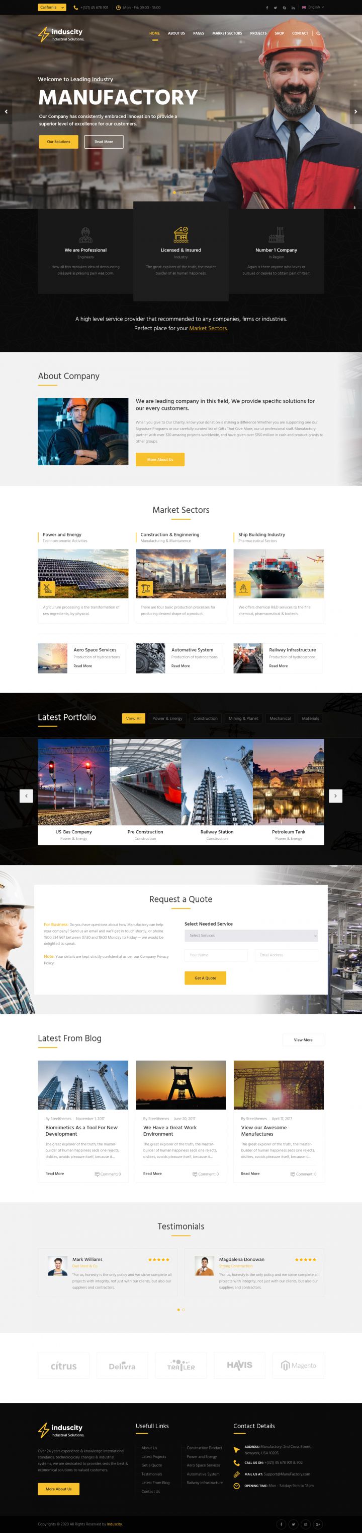 WordPress шаблон ThemeForest Induscity