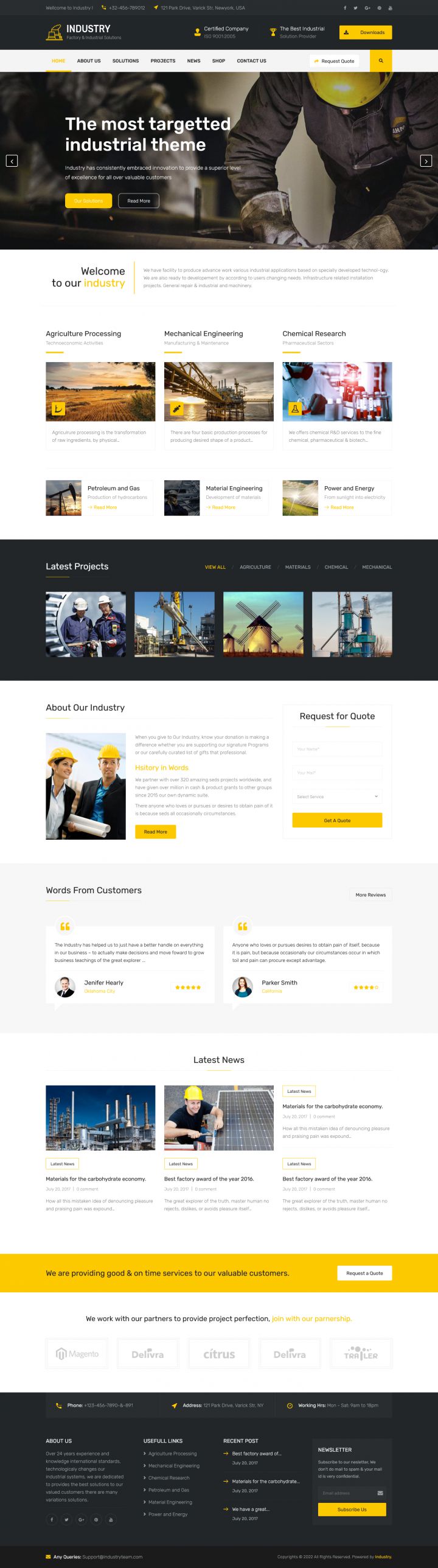 WordPress шаблон ThemeForest Industry