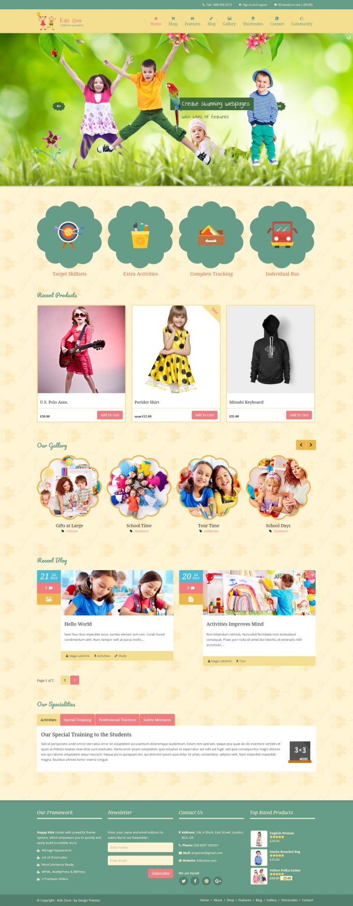 WordPress шаблон ThemeForest Kids Zone