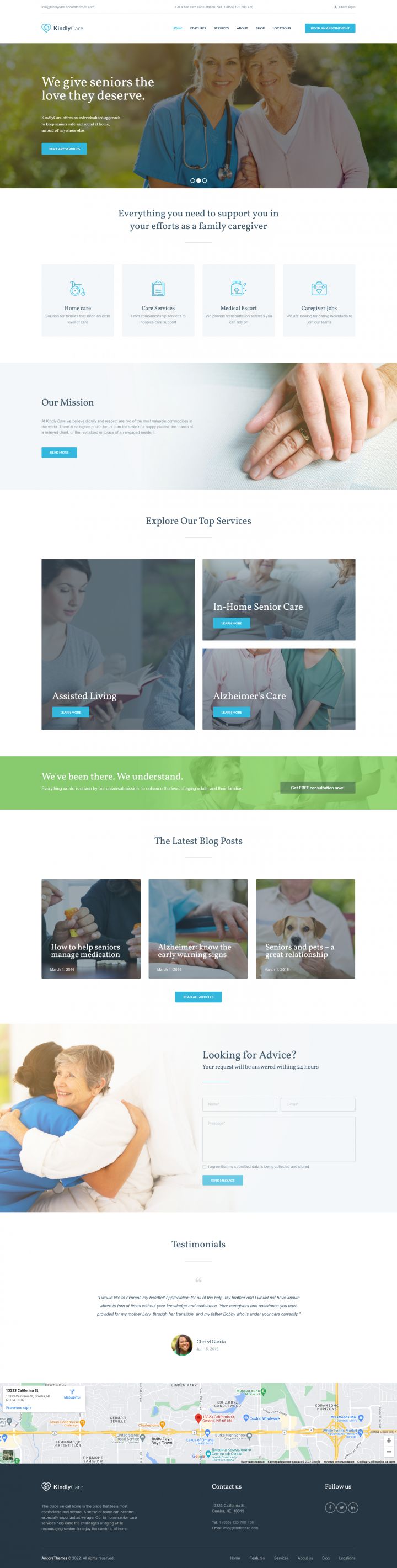 WordPress шаблон ThemeForest KindlyCare