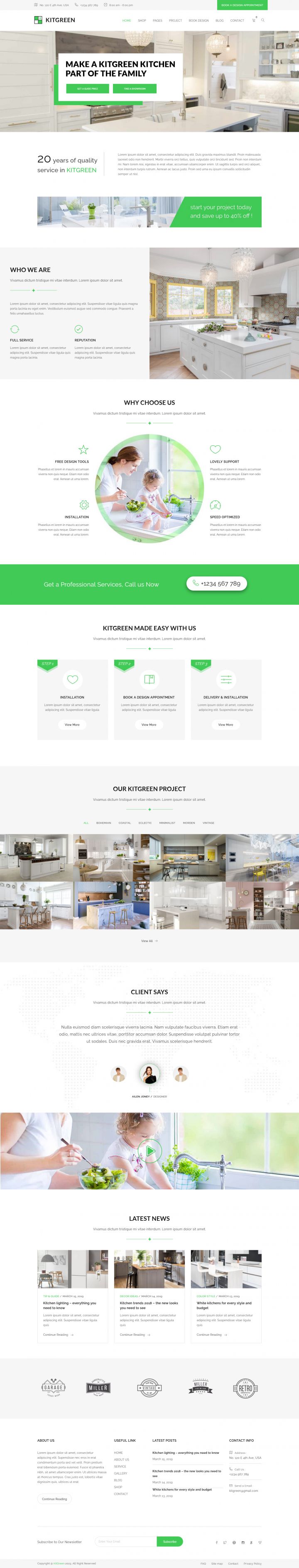 WordPress шаблон ThemeForest KitGreen