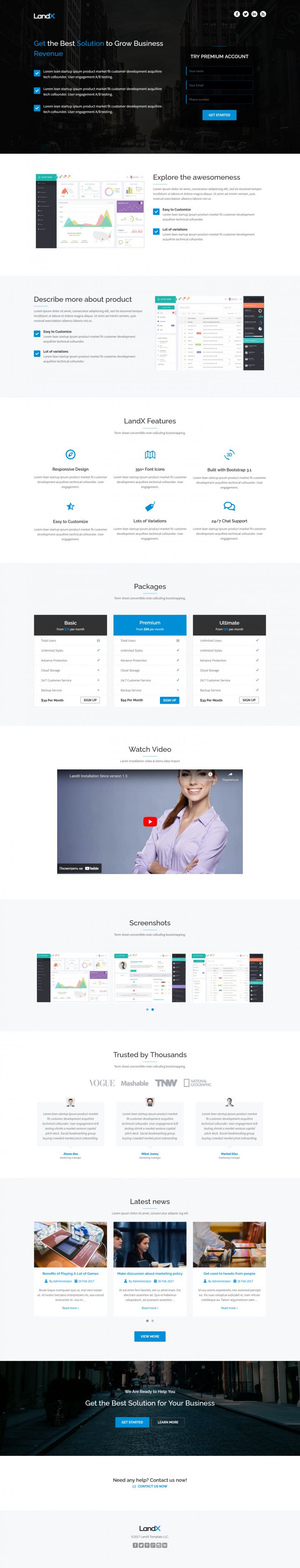 WordPress шаблон ThemeForest LandX