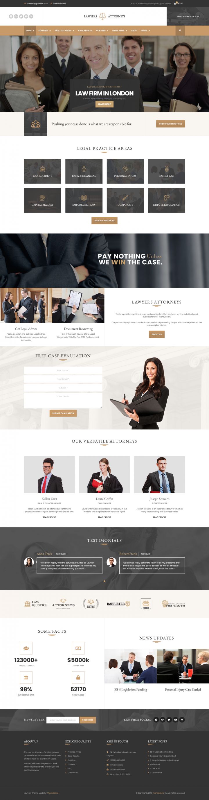 WordPress шаблон ThemeForest Lawyer Attorneys