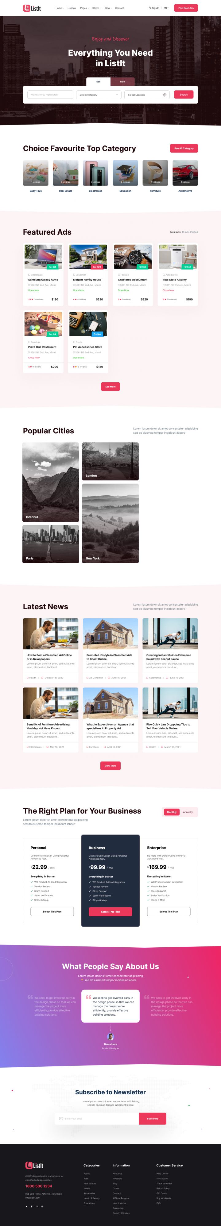 WordPress шаблон ThemeForest ListIt