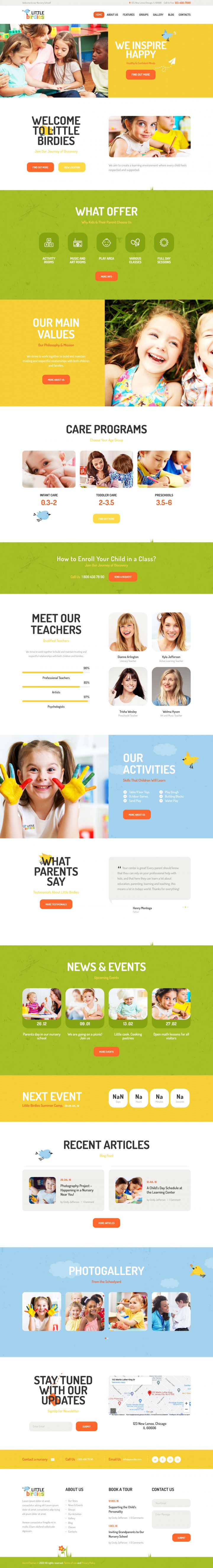 WordPress шаблон ThemeForest Little Birdies