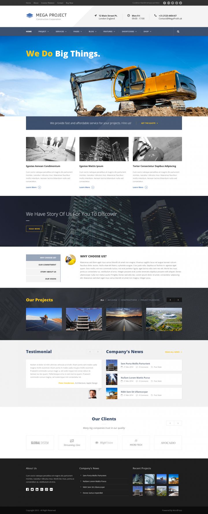 WordPress шаблон ThemeForest Mega Project