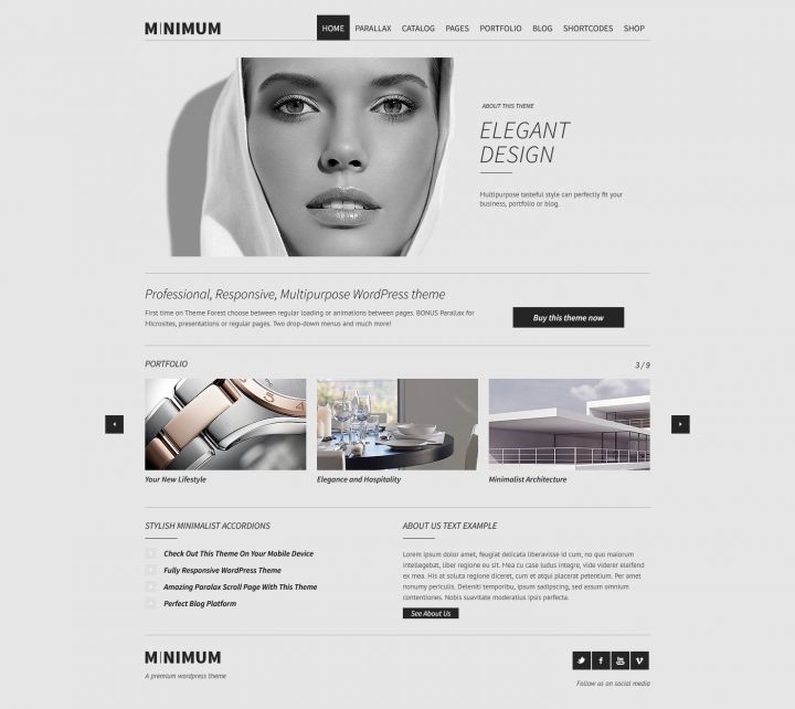 WordPress шаблон ThemeForest MINIMUM