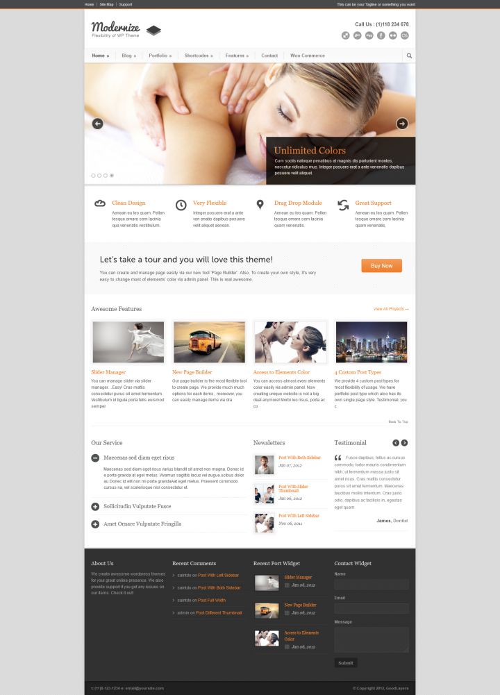 WordPress шаблон ThemeForest Modernize