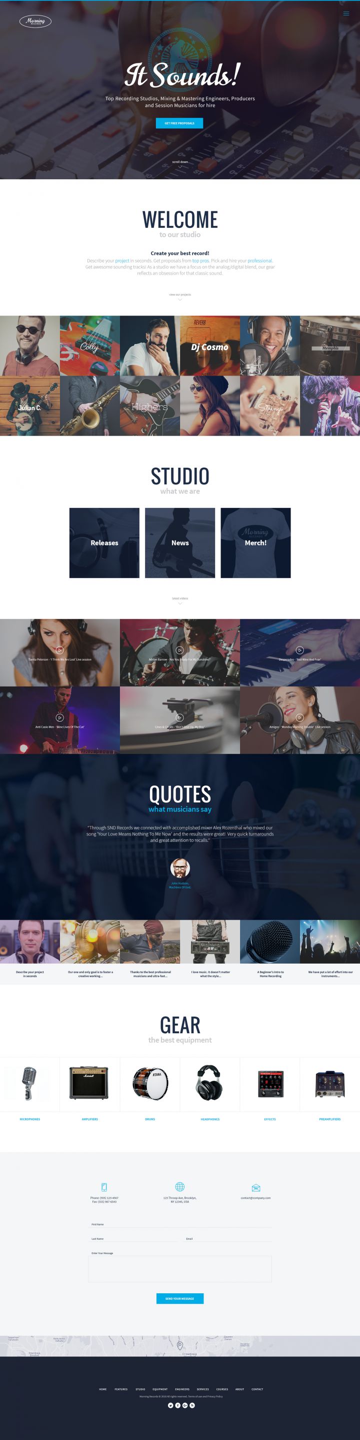 WordPress шаблон ThemeForest Morning Records