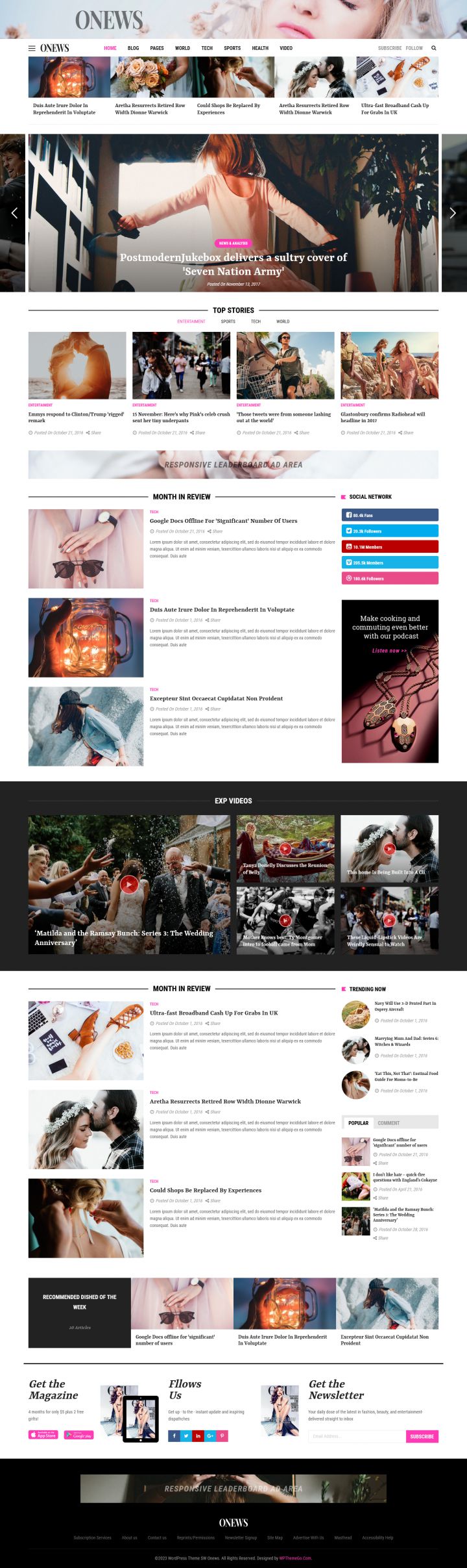 WordPress шаблон ThemeForest ONews