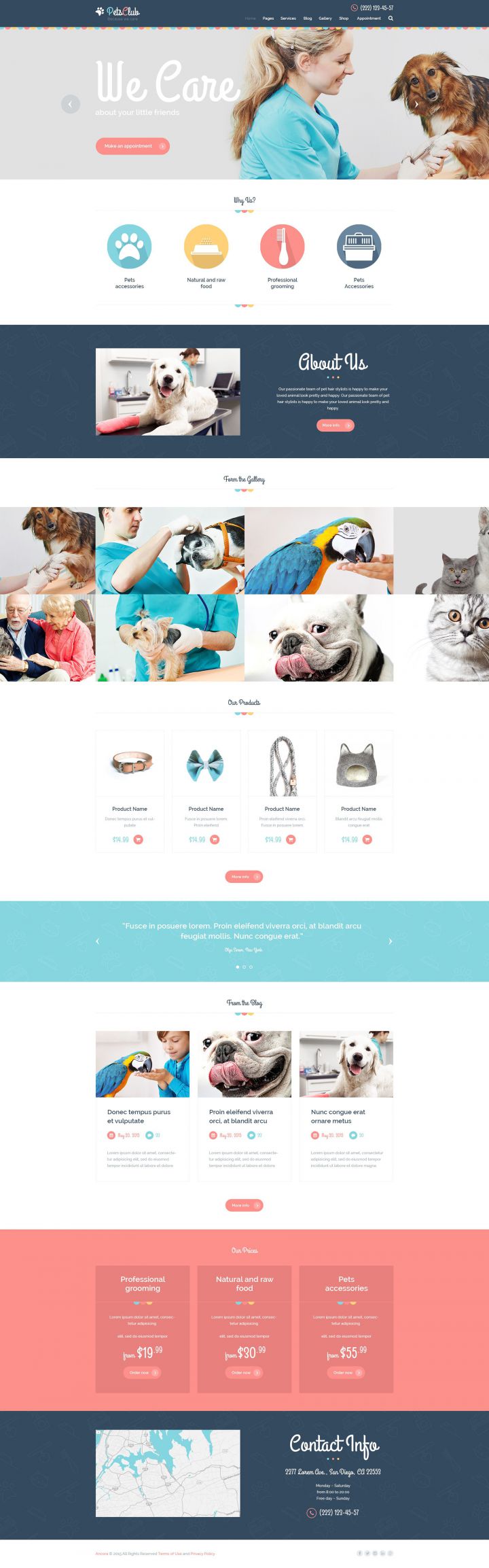 WordPress шаблон ThemeForest Pets Club